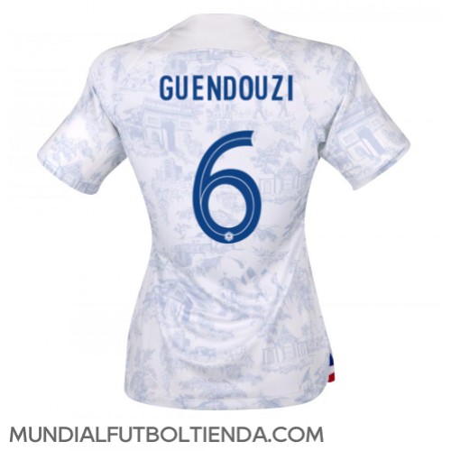 Camiseta Francia Matteo Guendouzi #6 Segunda Equipación Replica Mundial 2022 para mujer mangas cortas